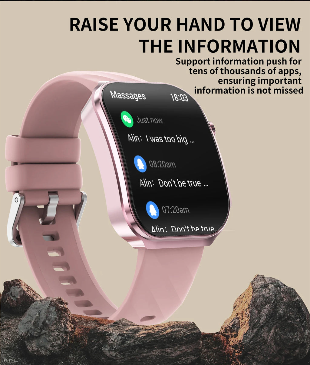 New 2.2-inch AMOLED Screen Smart Watch Women LED Light Health Monitor Smartwatch Bluetooth Call Sports Fitness Ladies Watch
