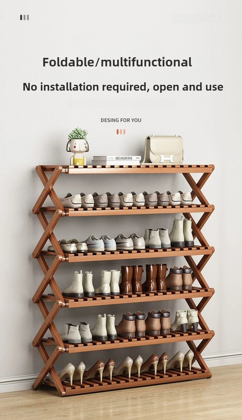 Foldable Multi-Level Shoe Rack – Space Saving Storage Organizer