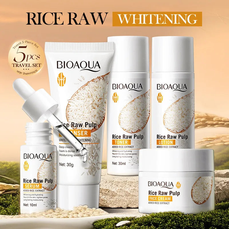 Whitening Set Brighten Hydrating Moisturize Soothing Facial Cleanser+toner+essence+lotion+cream Skincare