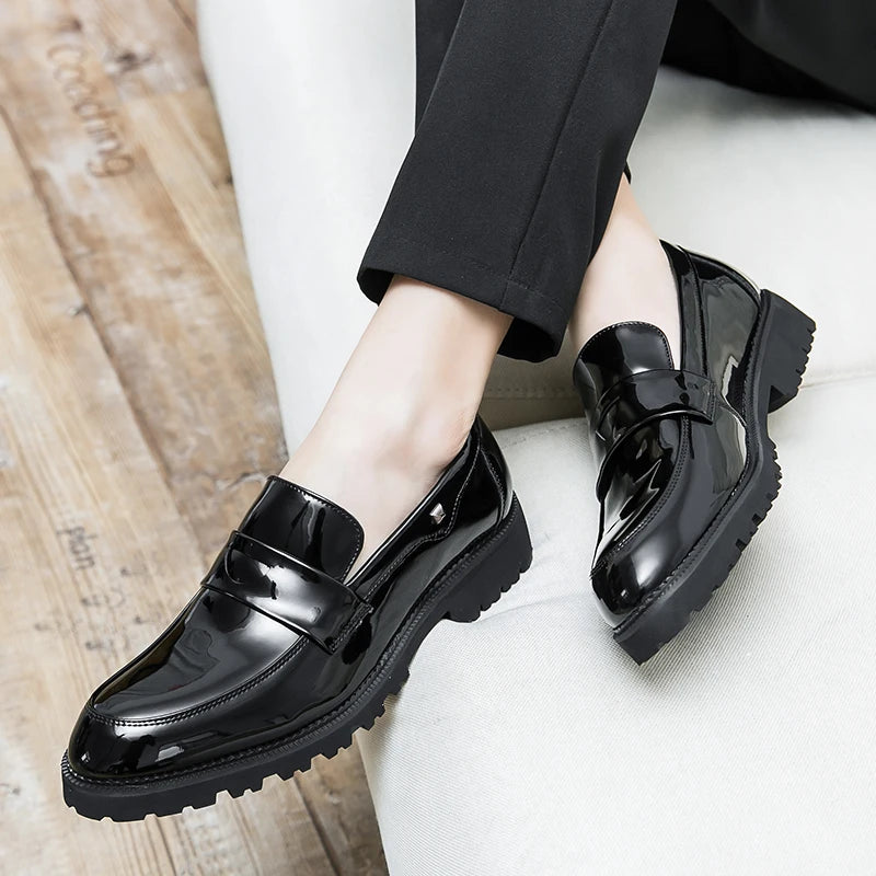 Lefu Shoes Men Thick Soled Comfortable Fashionable Brand Leather Shoes Men High-quality Business Office Shoes in Sizes 38-45