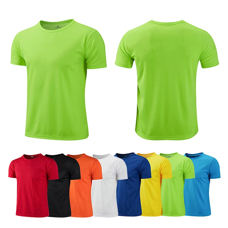 Men's Quick Dry Short Sleeve Gym Running Moisture Wicking Round Neck T-Shirt Training Exercise Gym Sport Shirt Tops Lightweight