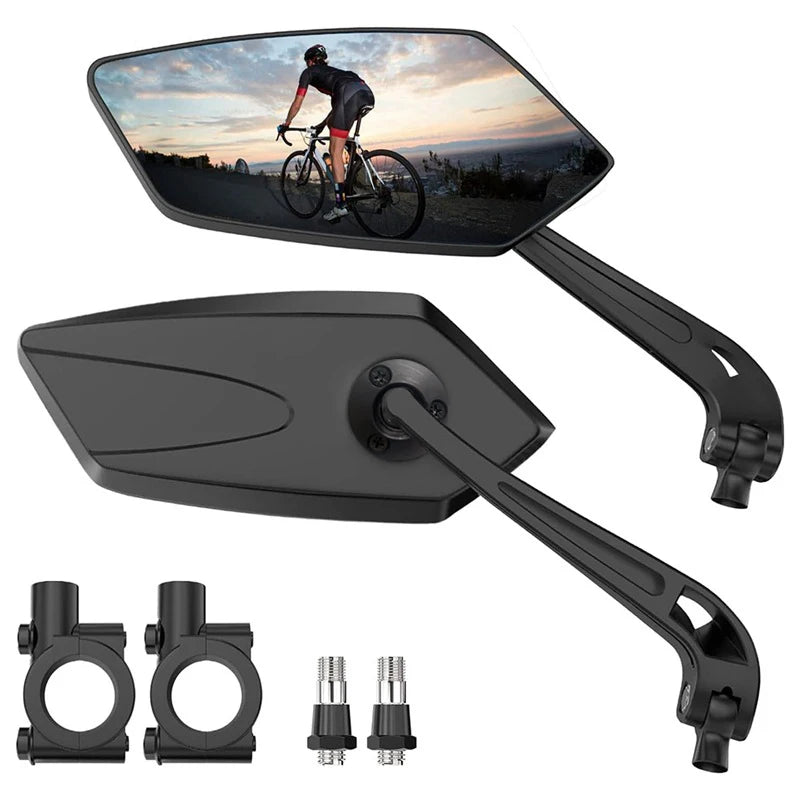 Universal Bike Handlebar Mirrors Wide Angle 360 Rotating Bicycle Rear View Mirror MTB E-Bike Electric Scooter HD Rearview Mirror