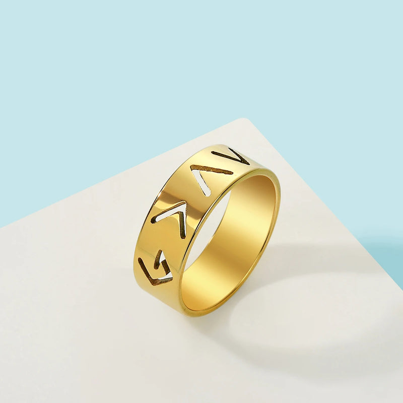 Unisex Stainless Steel Fashion Ring – Adjustable Geometric Design Band for Men & Women