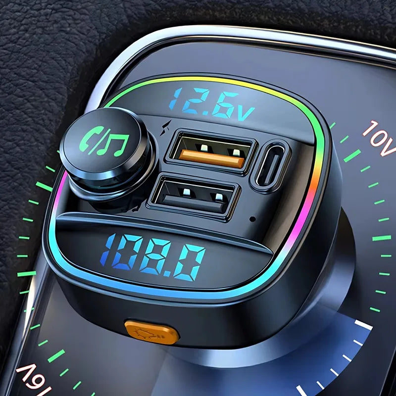 Bluetooth 5.0 FM Transmitter 22.5W USB Quick Charge Car Radio Modulator Handsfree MP3 Player with Car Adapter