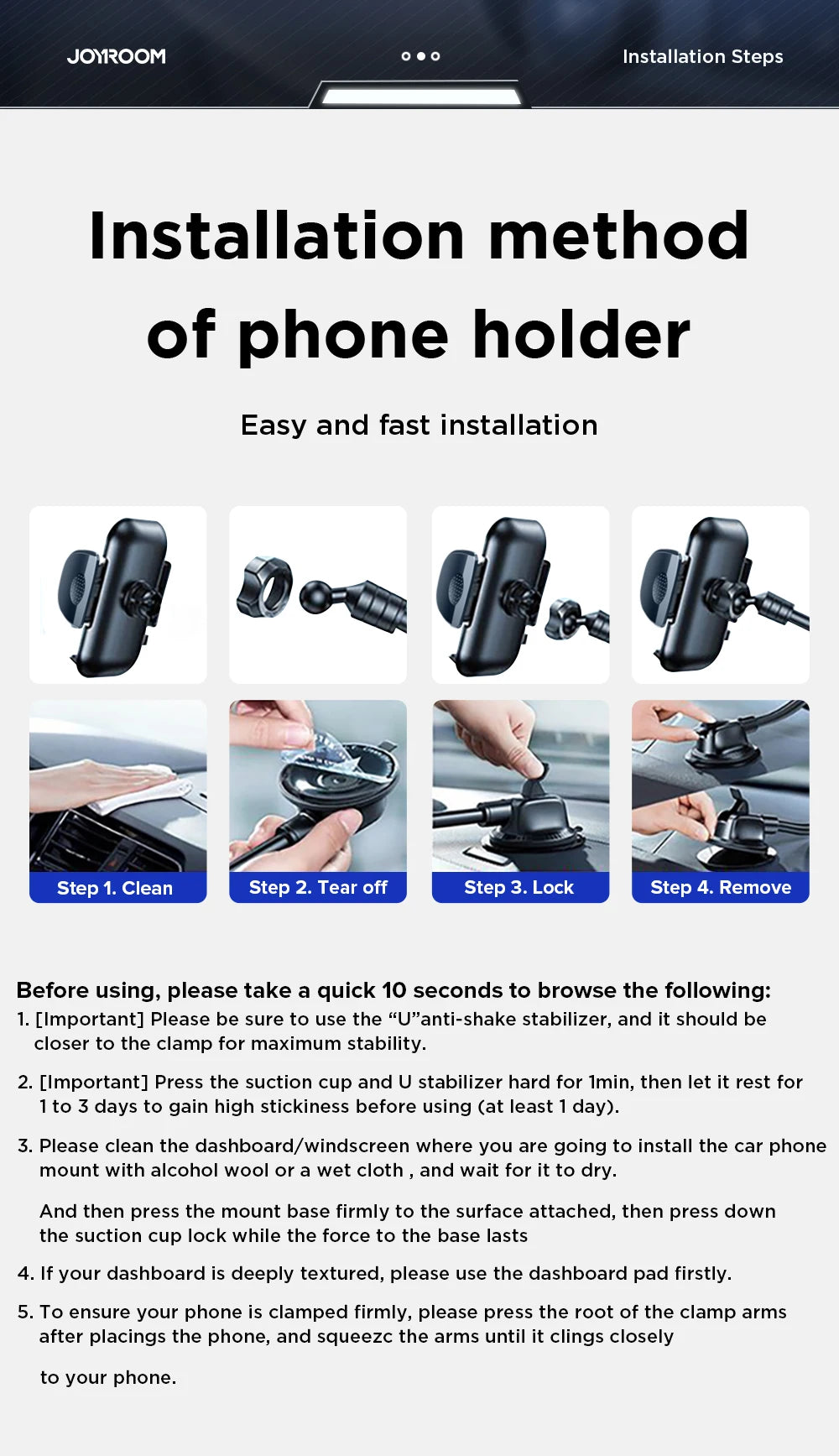 Car Phone Holder Mount 360° Widest View Universal Handsfree Auto Air Vent Flexible Long Arm Phone Mount