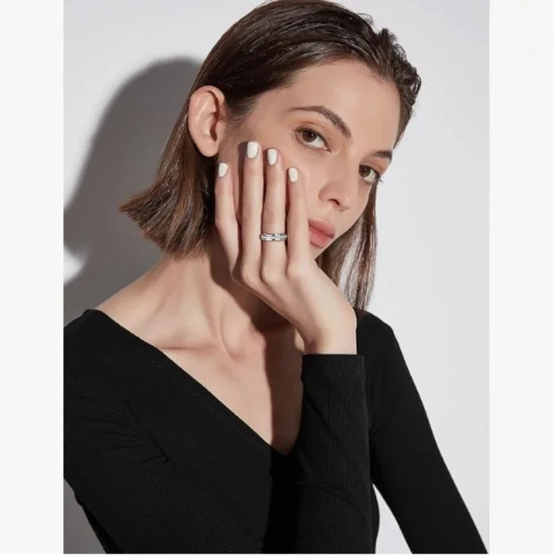 Stainless Steel Zircon Ring for Men and Women