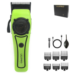 Professional LILIPRO L61 Men’s Hair Clipper with 8000RPM motor, DLC steel blades & 180min battery. Cordless, USB rechargeable, with cooling fan.
