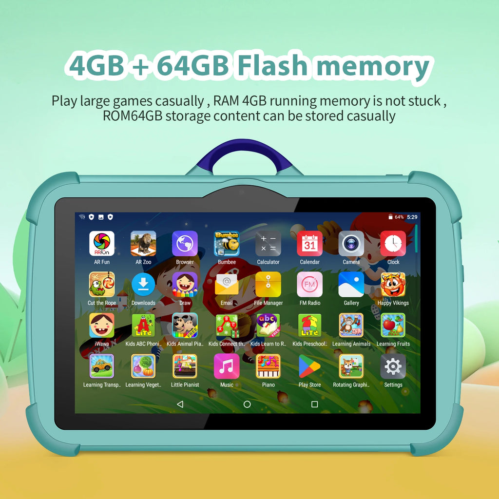 New 7 Inch Google Learning Education Games Kids' tablet Quad Core 4GB RAM 64GB ROM 5G WiFi Tablets Cheap Simple Children's Gifts