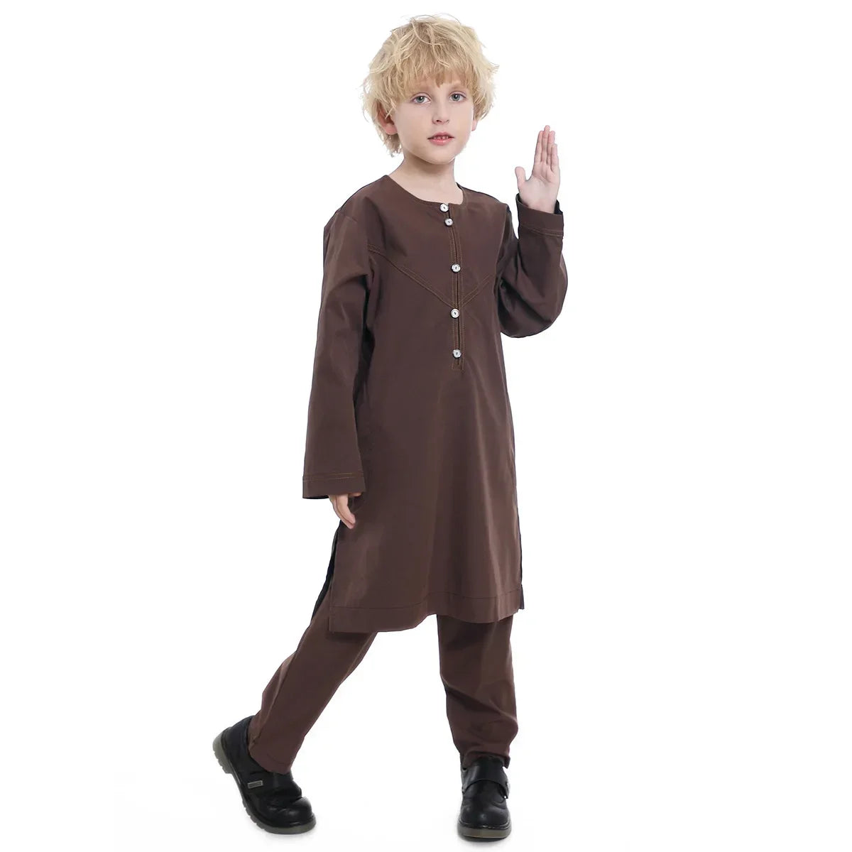 Boys Islamic Thobe – Kids Long Sleeve Traditional Robe