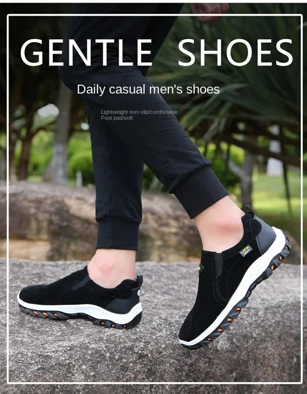 Men’s Slip-On Hiking Shoes Lightweight Waterproof Non-Slip Outdoor Sneakers