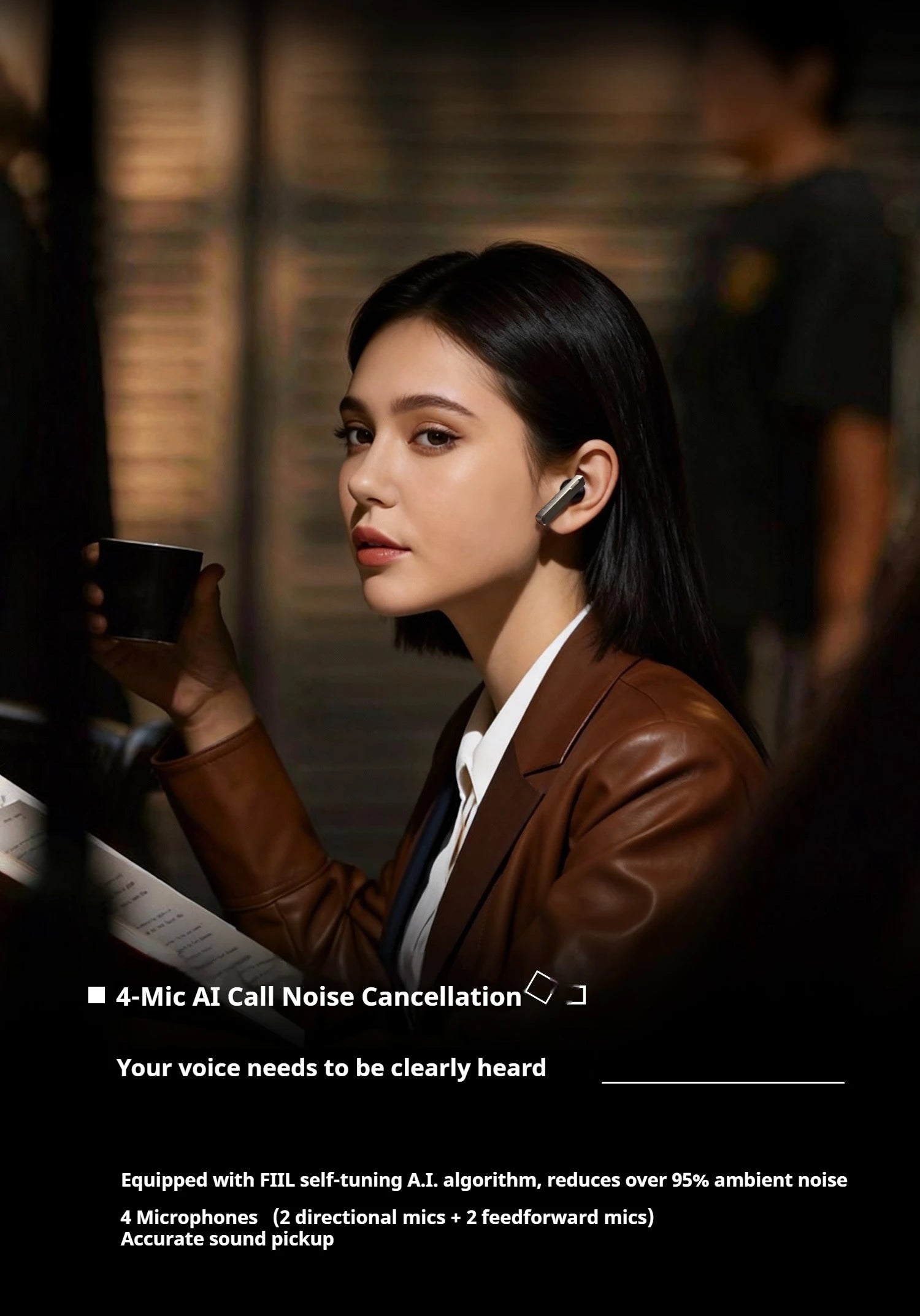 Wireless Earphones Bluetooth Noise Canceling TWS In-Ear Headphones with Charging Case for Video Game Quality Sound
