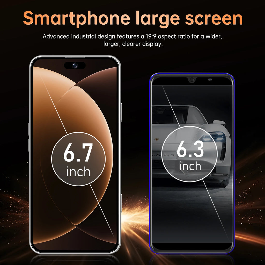 Global Vision 17 Pro Max Smartphone Android 3GB RAM 16GB ROM 6.7 Inch Dual SIM 4G Network 5+13MP Mobile Phones