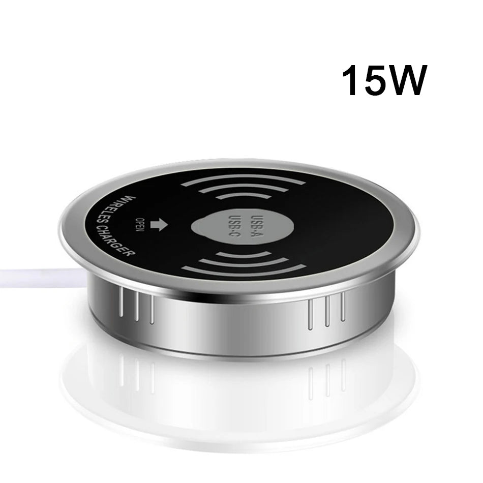 Desk Embeded Wireless Charger 15W Phone Charger 3.0 For xiaomi mi 11 10s Wireless Charging Pad For iphone 12 pro max x plus