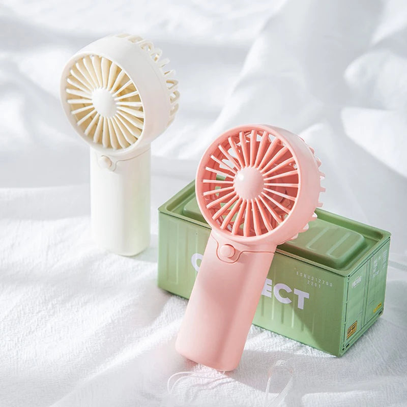 Cute Mini Fan Portable Handheld Fan Lightweight Handy Fan Pocket Size Low Noise Small Electric Fan Student Gift Outdoor Fan