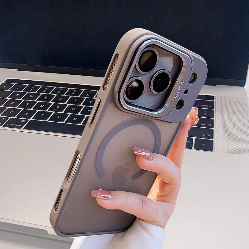 Official Color Case for iphone 17 pro max case Air 16 15 14 13 12 11 Pro Max for Magsafe Wireless Charge Stand Holder Lens Cover