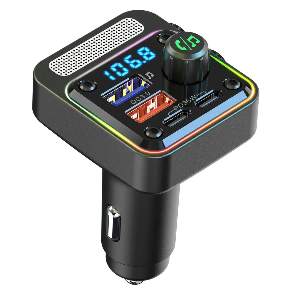 HM13X Car Bluetooth MP3 Player Dual PD 36W Fast Charge Lossless HIFI Music Car FM Transmitter Cigarette Lighter Charger Adapter