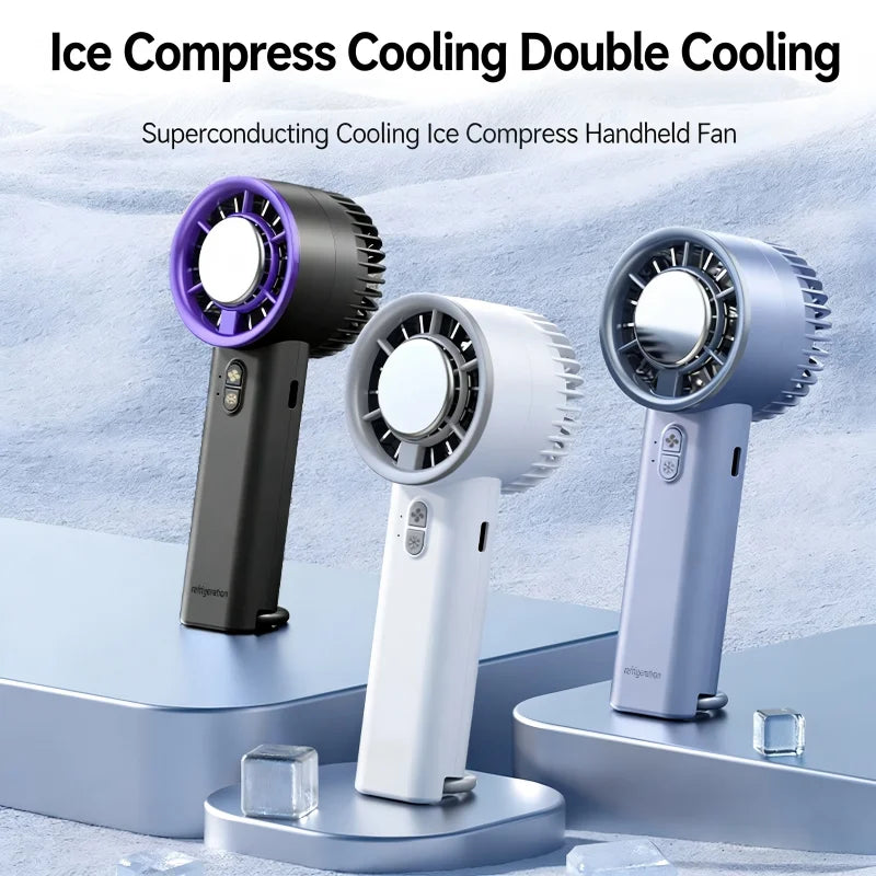 New Handheld Mini Fan Portable Semiconductor Ice Cooling Fan Mini Portable Handheld Cooling Fan For Home Office Travel