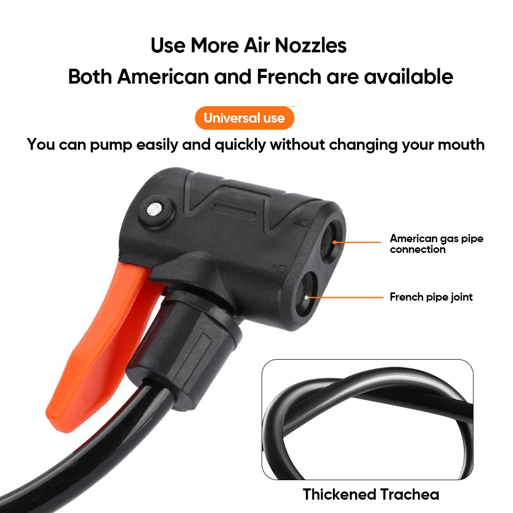 Bike Pump Portable Pedal Bicycle Foot Air Pump Bike Tire Inflator Schrader Presta Valve Cycling Tire Air Inflator Easy Carry