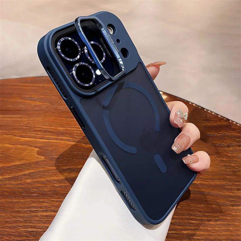 Official Color Case for iphone 17 pro max case Air 16 15 14 13 12 11 Pro Max for Magsafe Wireless Charge Stand Holder Lens Cover