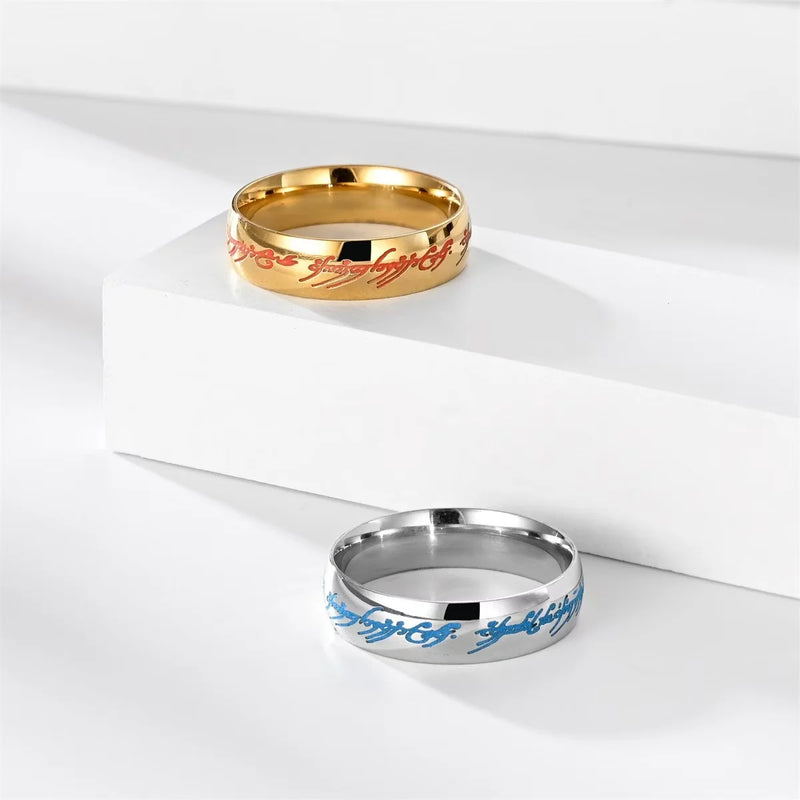 Stainless Steel Titanium Couple Rings – Unisex Round Design