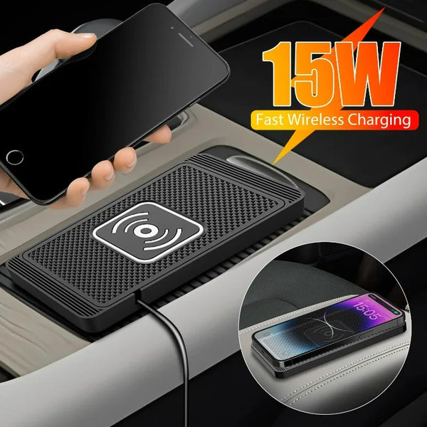 Wireless Car Charger Charging Pad 15w Non Slip Qi Fast Charger for Car Wireless Phone Charger for Android for IPhone 11/12/13/14