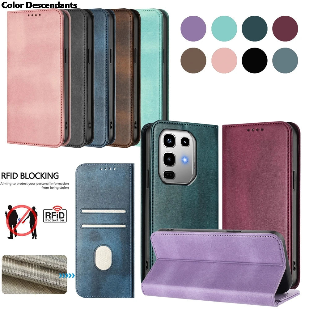 Vintage Leather Case For Xiaomi Poco M7 Pro 5g X7 F7 X3 NFC X5 X6 F5 F6 Pro F7 F8 Ultra Card Holder Flip Wallet Book Cover Funda
