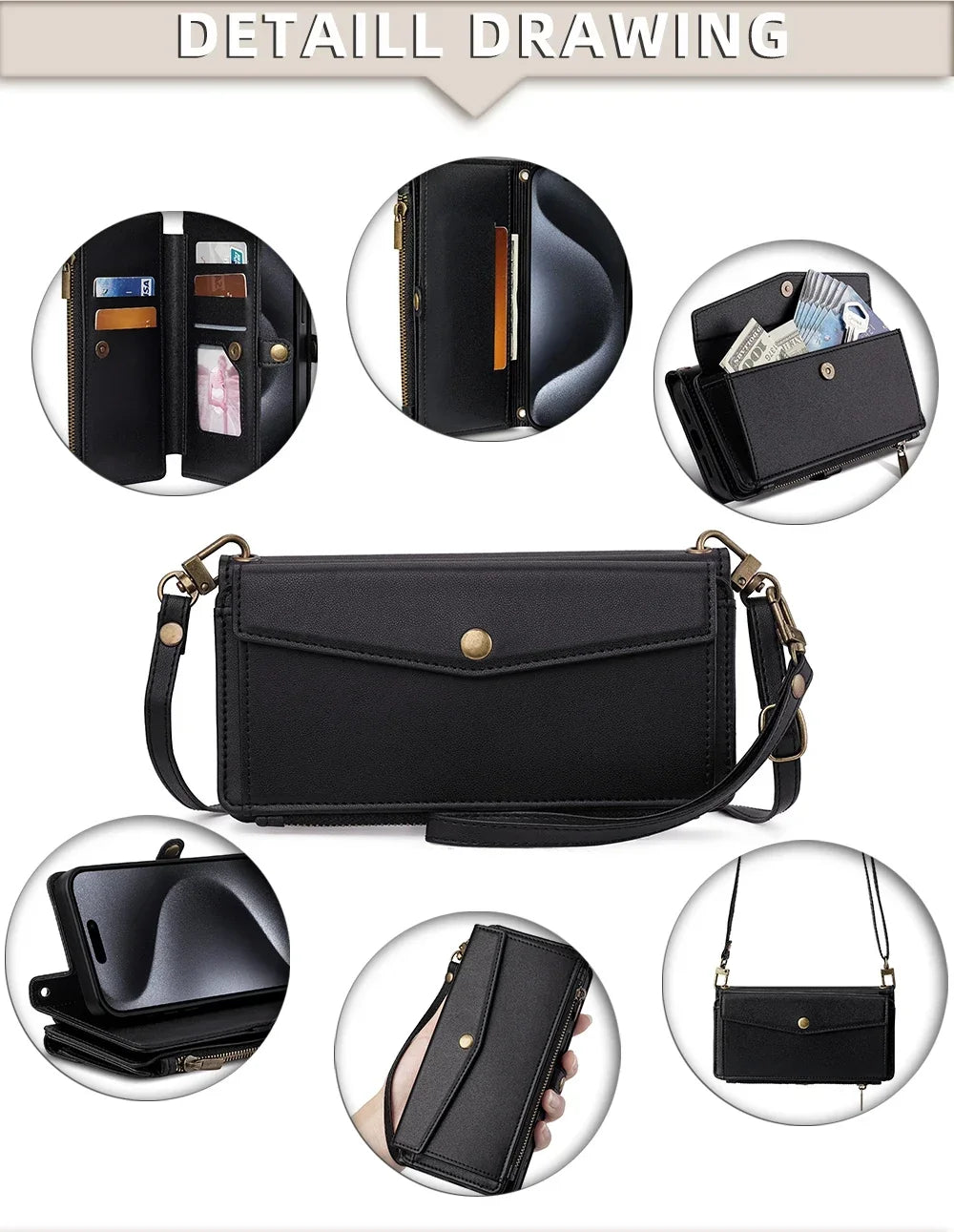 Flip Cover PU Leather Wallet Phone Cases For Xiaomi Poco C40 C51 C50 C61 C65 C71 C75 C85 4G Plain Multi-Functional Magnetic Bag
