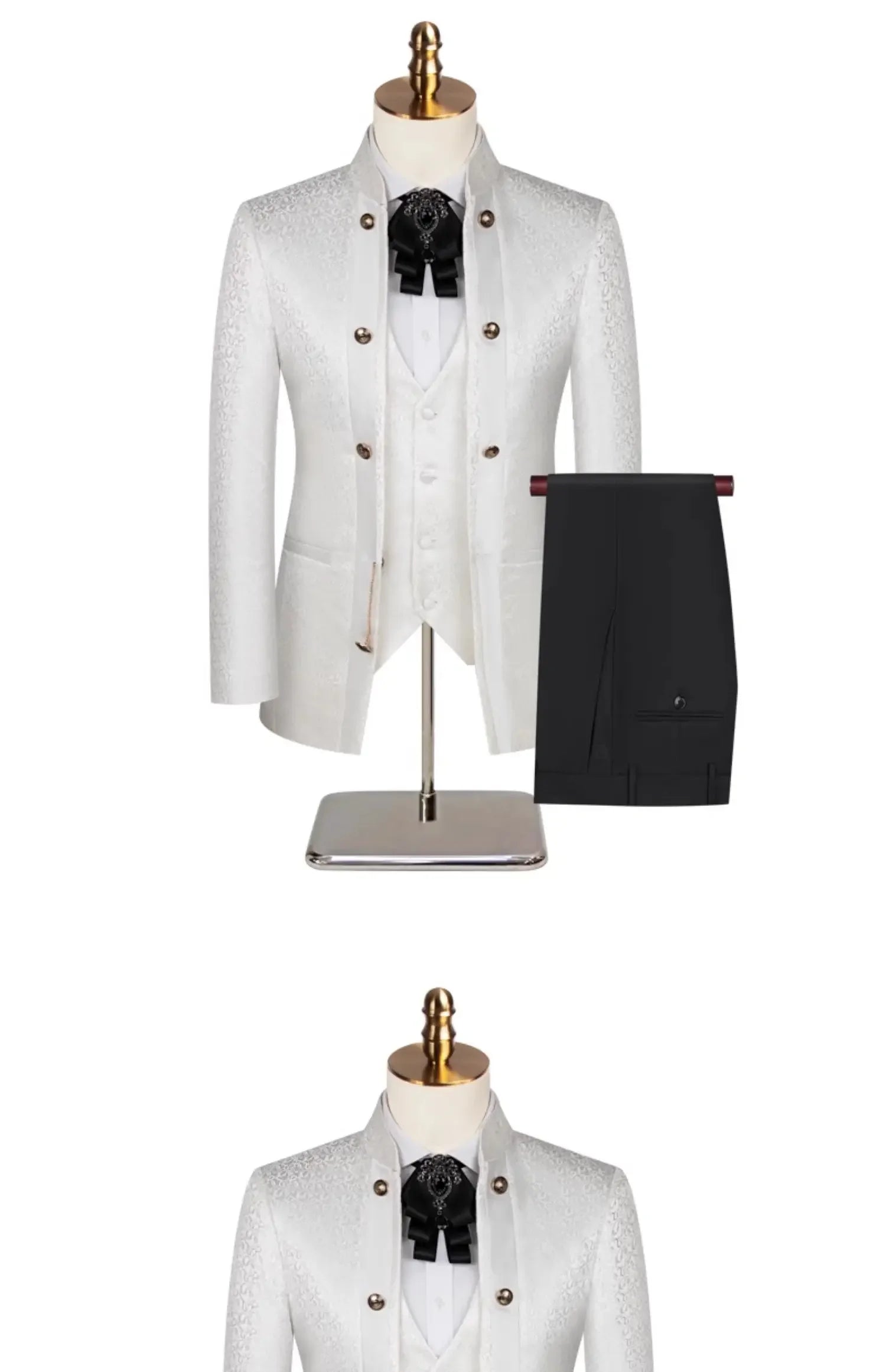 Men’s Slim-Fit Formal 3-Piece Suit Set