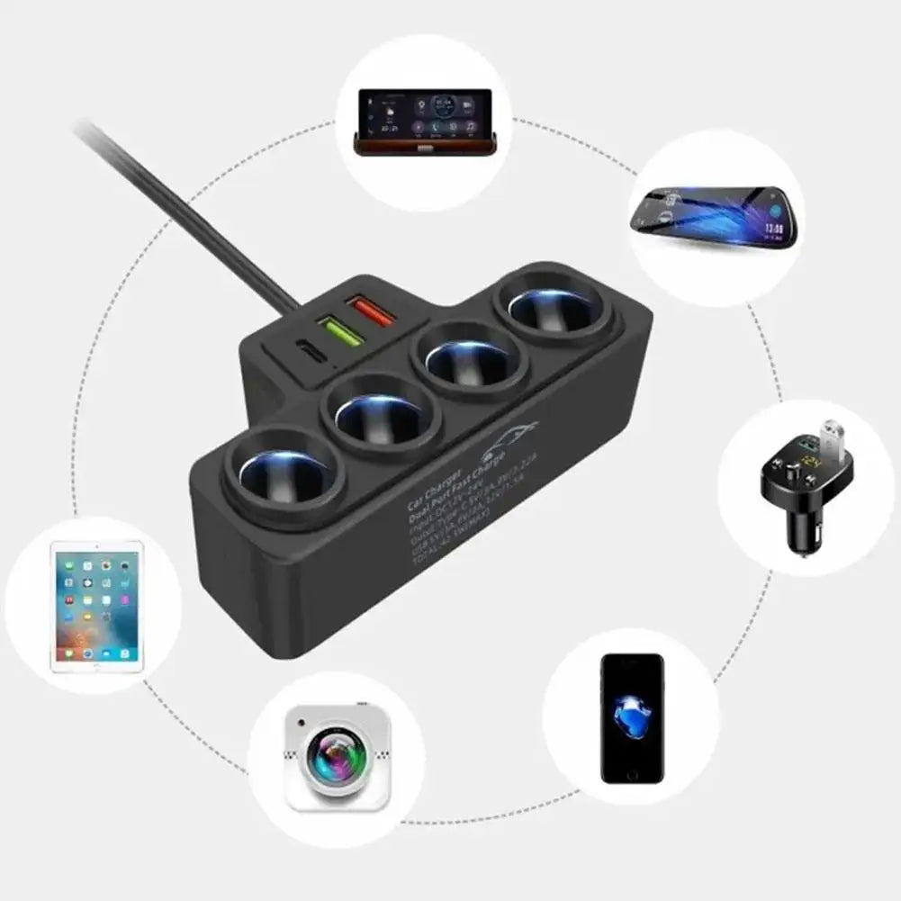 Car Phone Charger Cigarette Lighter Adapter 3.1A USB QC 3.0 PD 3.1A 12V 24V Dual USB Socket Car Adapter Accessories 2025