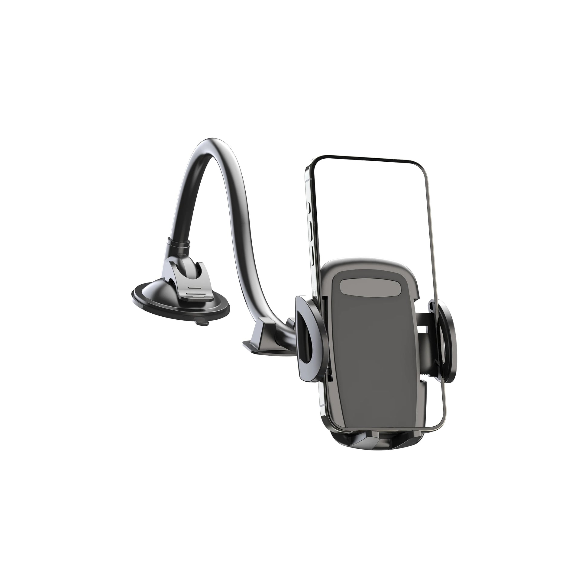 Solid Car Truck Phone Mount Holder with 11.8-Inch Gooseneck Long Arm Anti-Shake Stabilizer Compatible All Cell Phones iPhone