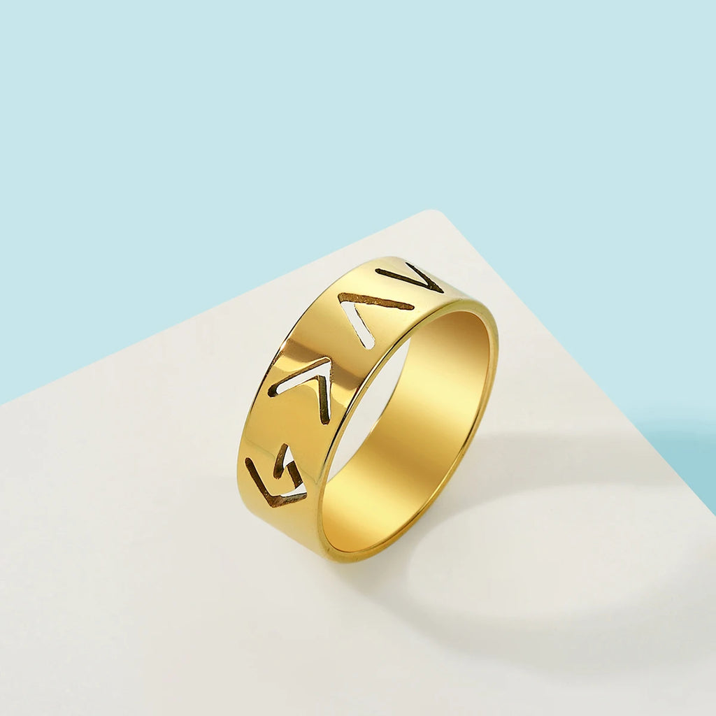 Unisex Stainless Steel Fashion Ring – Adjustable Geometric Design Band for Men & Women
