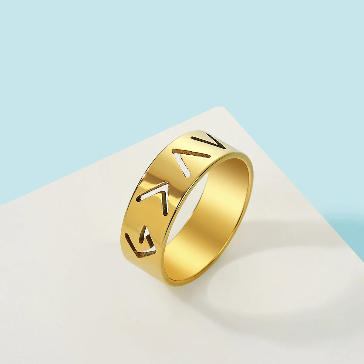 Unisex Stainless Steel Fashion Ring – Adjustable Geometric Design Band for Men & Women