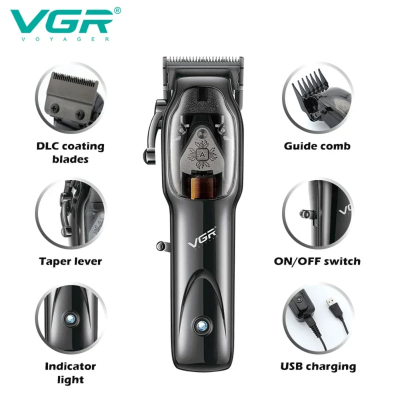 Original VGR Hair Trimmer Cordless Hair Clipper Electric Hair Clipper Professional Hair Clipper Men's Hair Clipper V-653