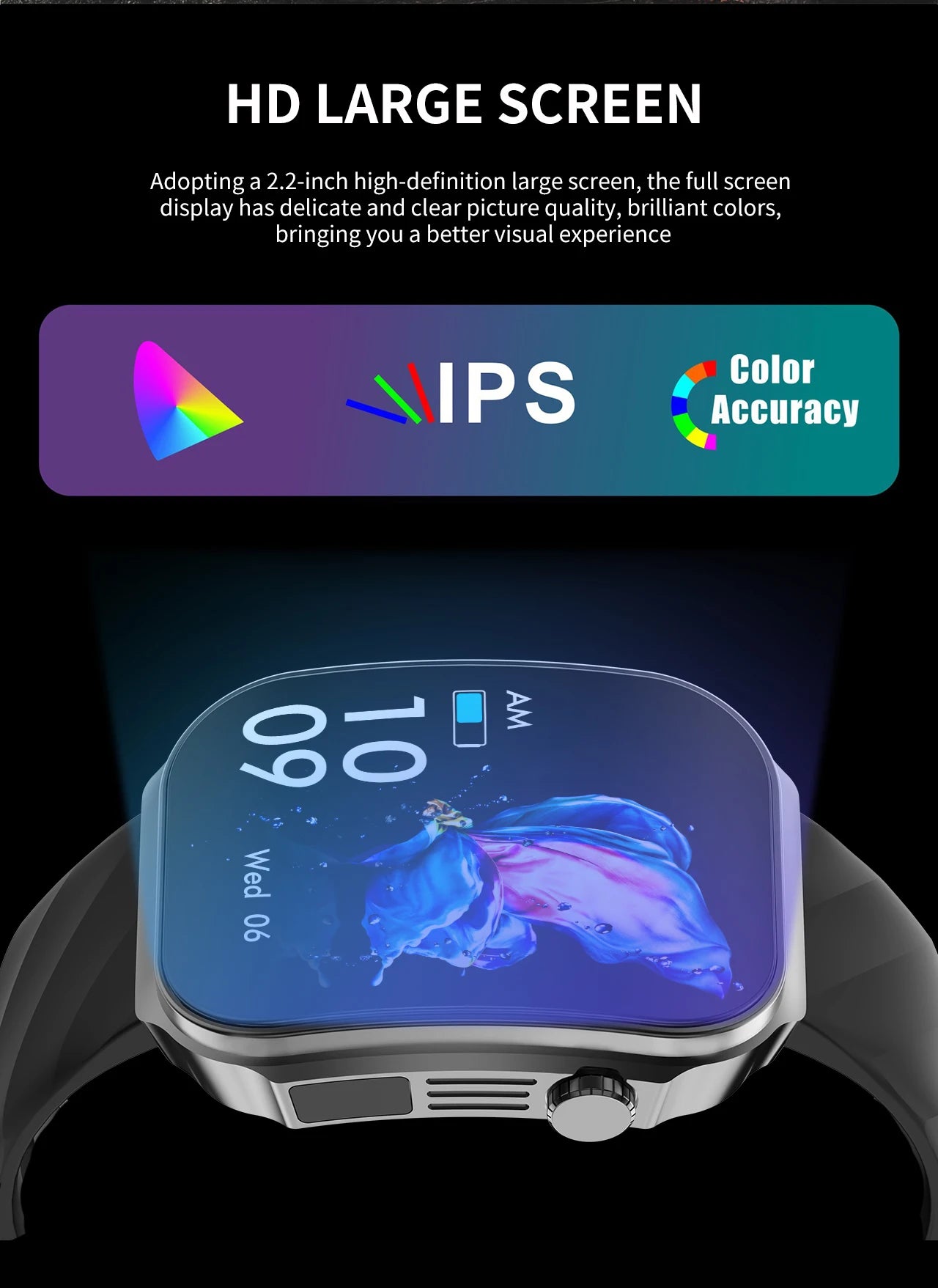 New 2.2-inch AMOLED Screen Smart Watch Women LED Light Health Monitor Smartwatch Bluetooth Call Sports Fitness Ladies Watch
