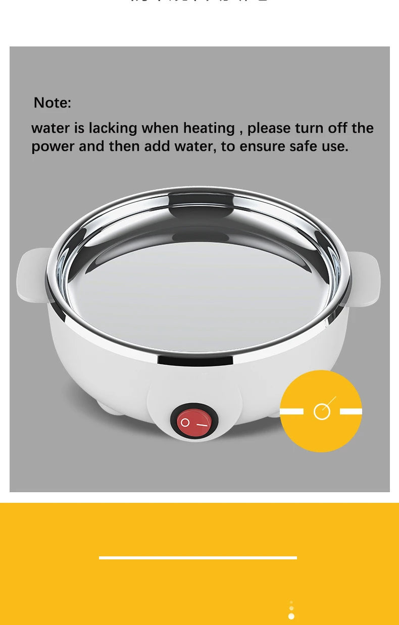 Smart White Egg Cooker Electric Multifunctional Mini Boiler Steamer Poacher for Kitchen Use - Plastic Housing 250W Power