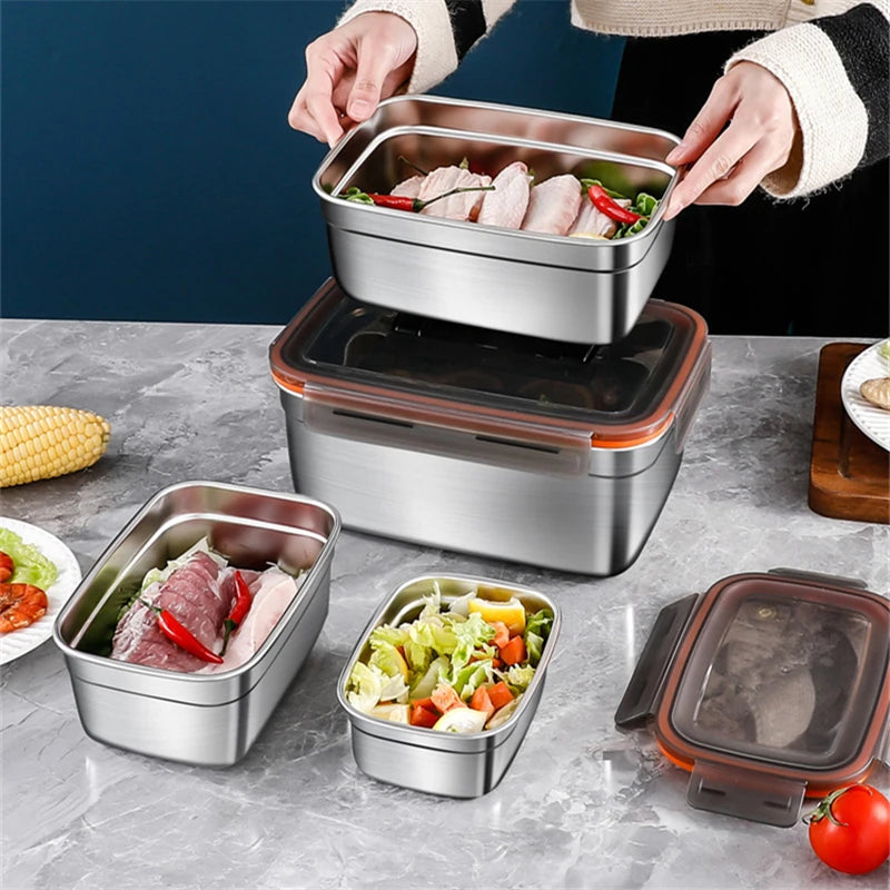 Keep your food fresh with this 304 Stainless Steel Bento Lunch Box. Airtight, leakproof, and eco-friendly design — ideal for school, work, or travel meals.