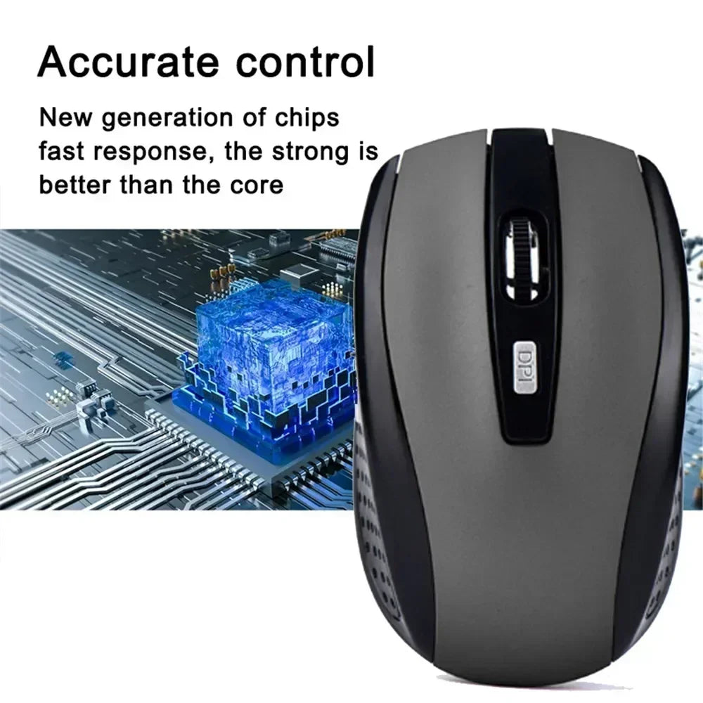 2.4G Wireless Mouse Portable Ergonomics Mouse Mobile Optical Office Mouse for Notebook Laptop MacBook Adjustable 1600DPI Levels