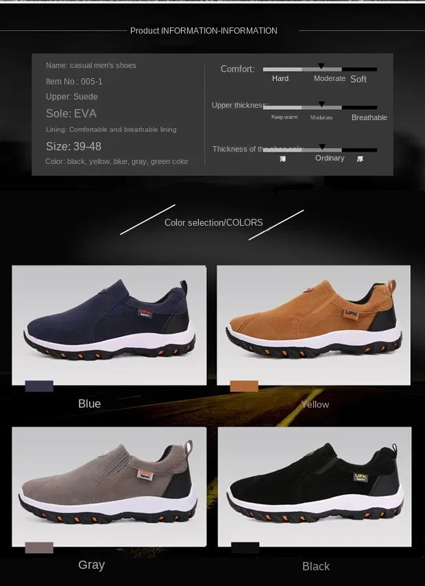 Men’s Slip-On Hiking Shoes Lightweight Waterproof Non-Slip Outdoor Sneakers
