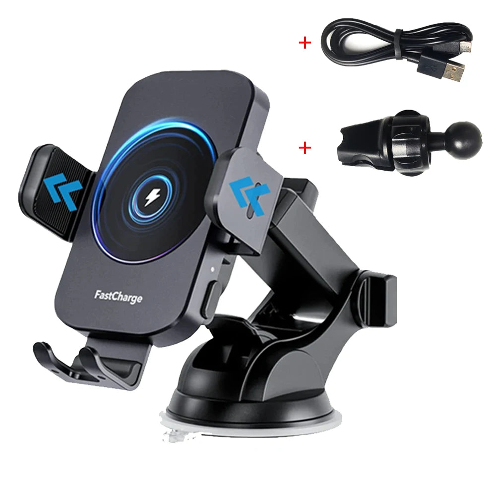 Car Phone Holder 15W Fast Charging Windshield Car Wireless Charging Holder Air Vent Car Mount For Chevrolet Buick Audi BMW