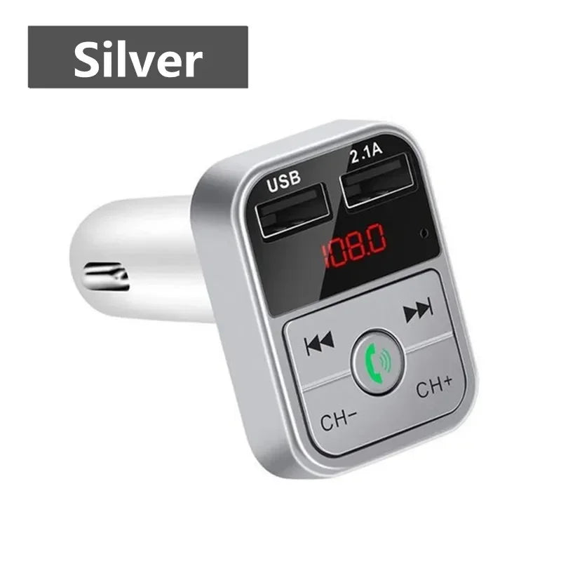 Car Wireless Adapter Bluetooth 5.0 FM Transmitter Mic Audio Receiver Auto MP3 Player 2.1A Dual USB Fast Charger Car Accessories