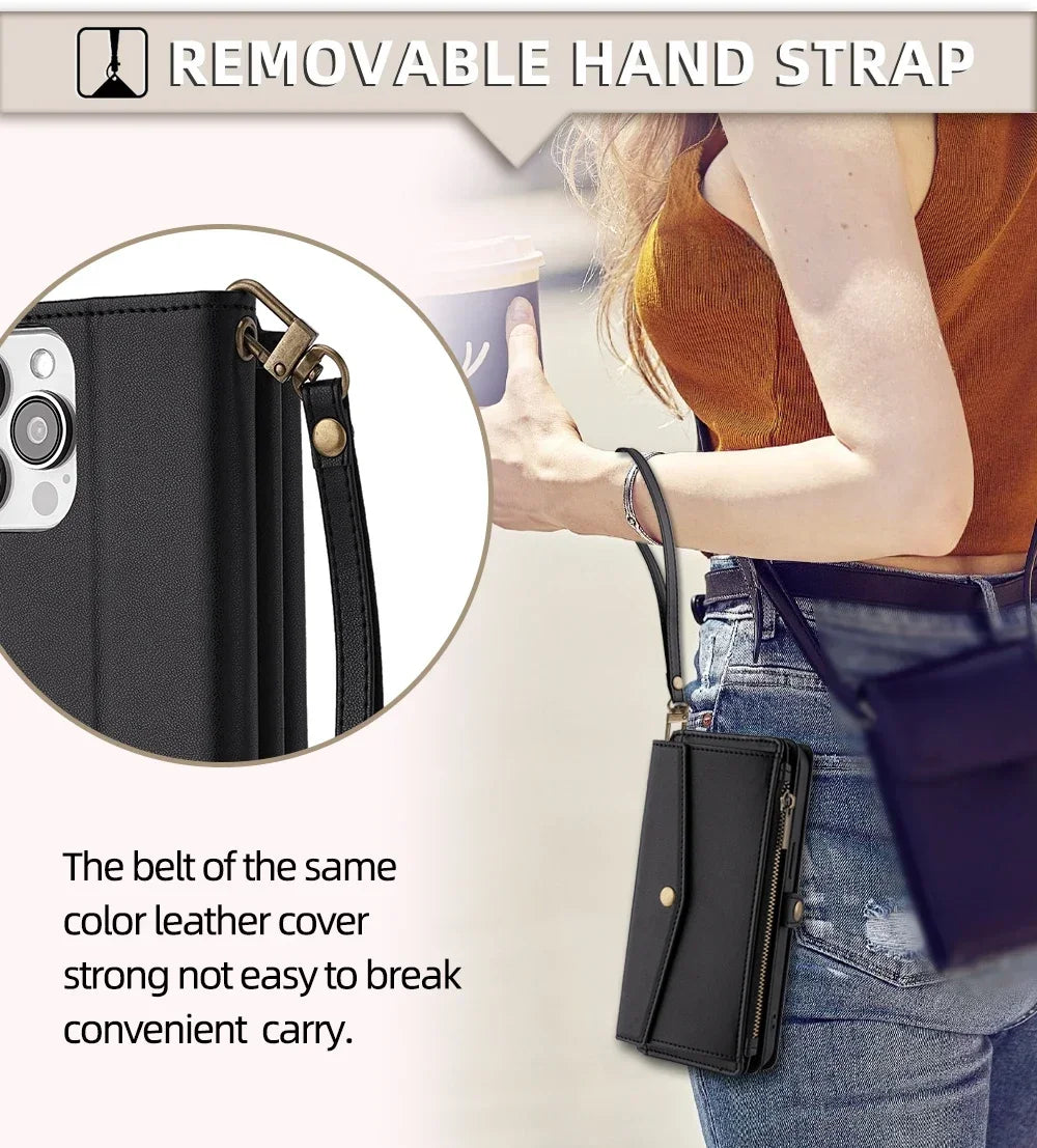 Flip Cover PU Leather Wallet Phone Cases For Xiaomi Poco C40 C51 C50 C61 C65 C71 C75 C85 4G Plain Multi-Functional Magnetic Bag