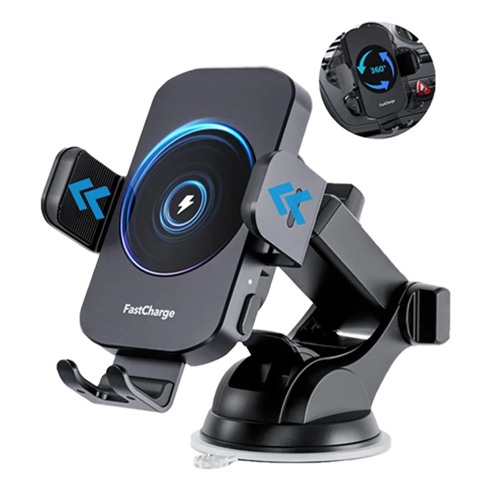 Car Phone Holder 15W Fast Charging Windshield Car Wireless Charging Holder Air Vent Car Mount For Chevrolet Buick Audi BMW