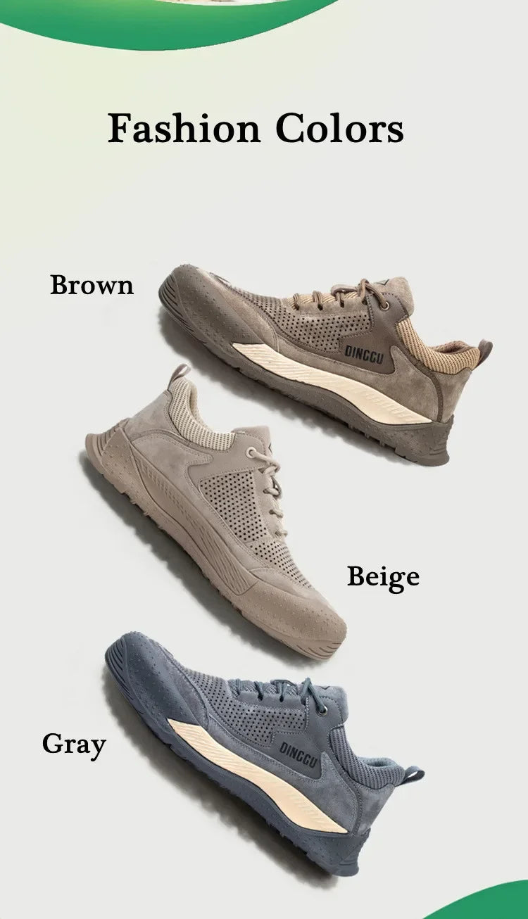 Men Steel Toe Shoes Men Breathable Work Shoes Women Hollow Out Upper Work Sneakers Lightweight Steel Toe Protective Safety Boots