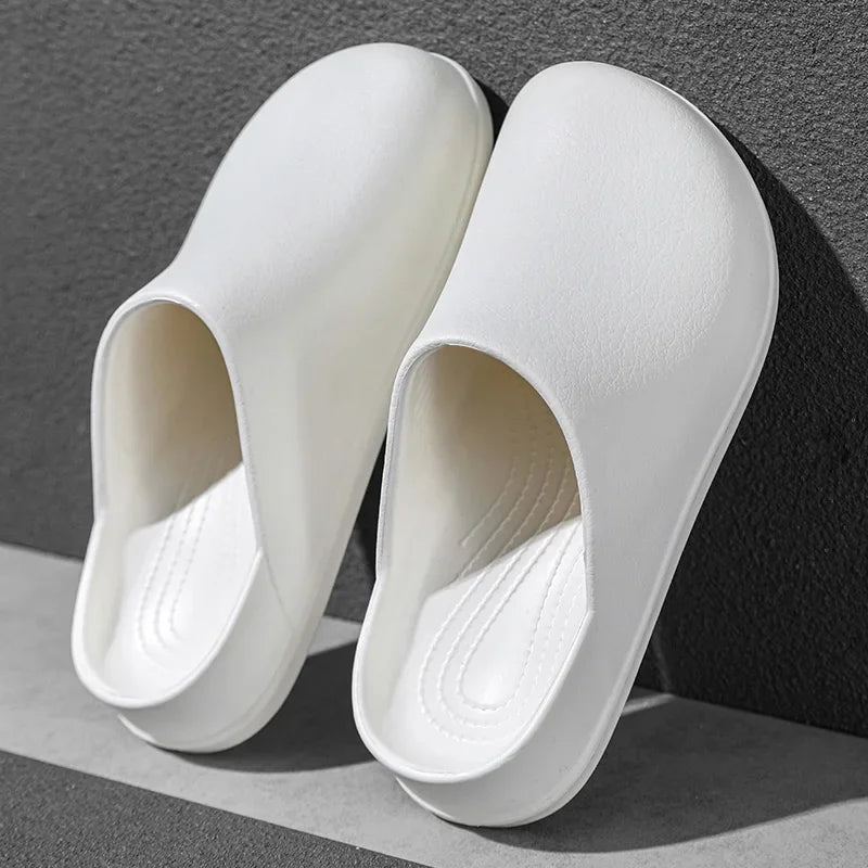 Mens Kitchen Chef Shoes Waterproof Garden Clogs Closed Toe Half Shoes Rubber Slippers Restaurant Hotel Working Summer Beach