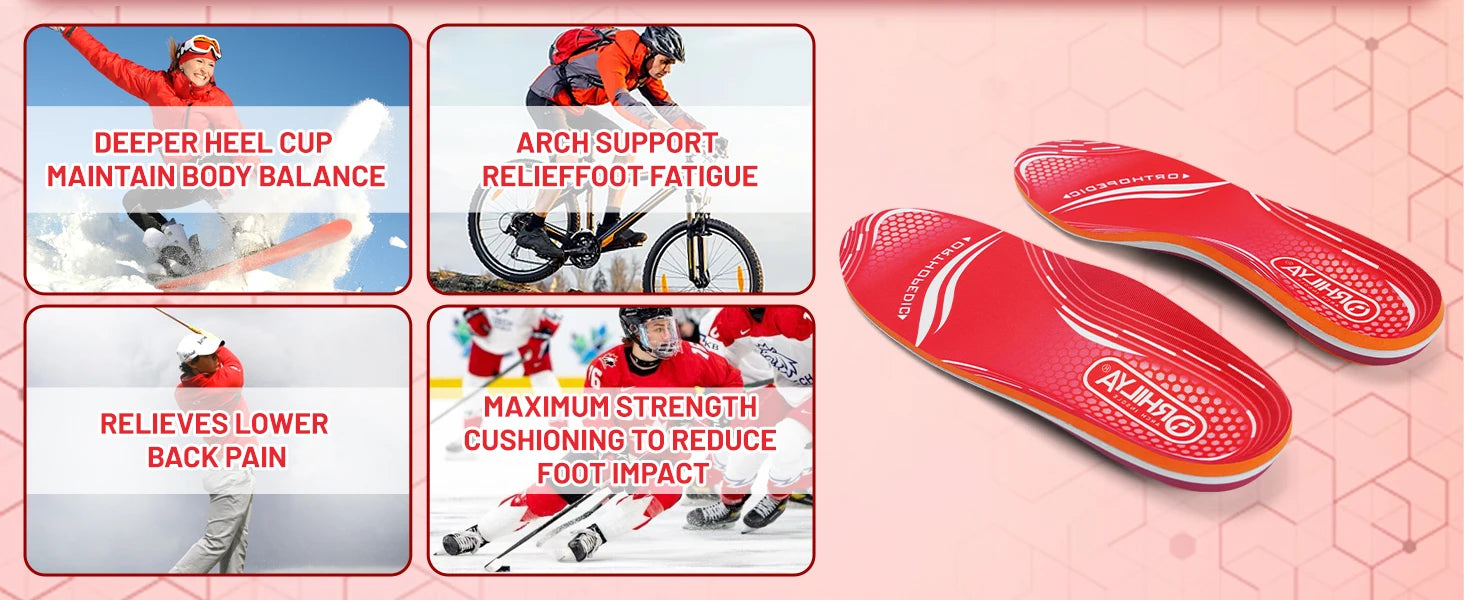 Orthopedic Sport Insole Plantar Fasciitis Flat Foot High Arch Support Men Women Sneaker Orthotic Plantillas Insert Shoe Sole