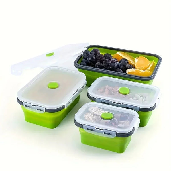 Collapsible Food Storage Containers with Airtight Lids – Reusable Lunch & Meal Prep Boxes”
