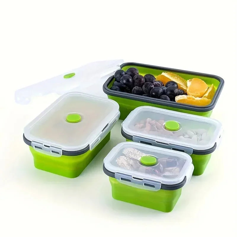 Collapsible Food Storage Containers with Airtight Lids – Reusable Lunch & Meal Prep Boxes”