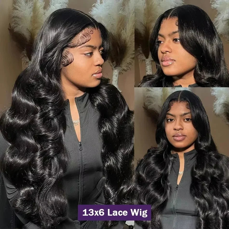 30 40 Inch Black 13x6 Hd Body Wave Lace Front Human Hair Wigs 13x4 Brazilian Lace Frontal Wig Human Hair Pre Plucked For Women
