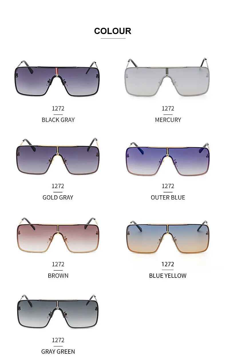 Fashion Oversized Square Sunglasses For Men Big Frame 2026 Luxury Brand Design Metal Frame Sun Glasses Man Retro Shades Eyewear