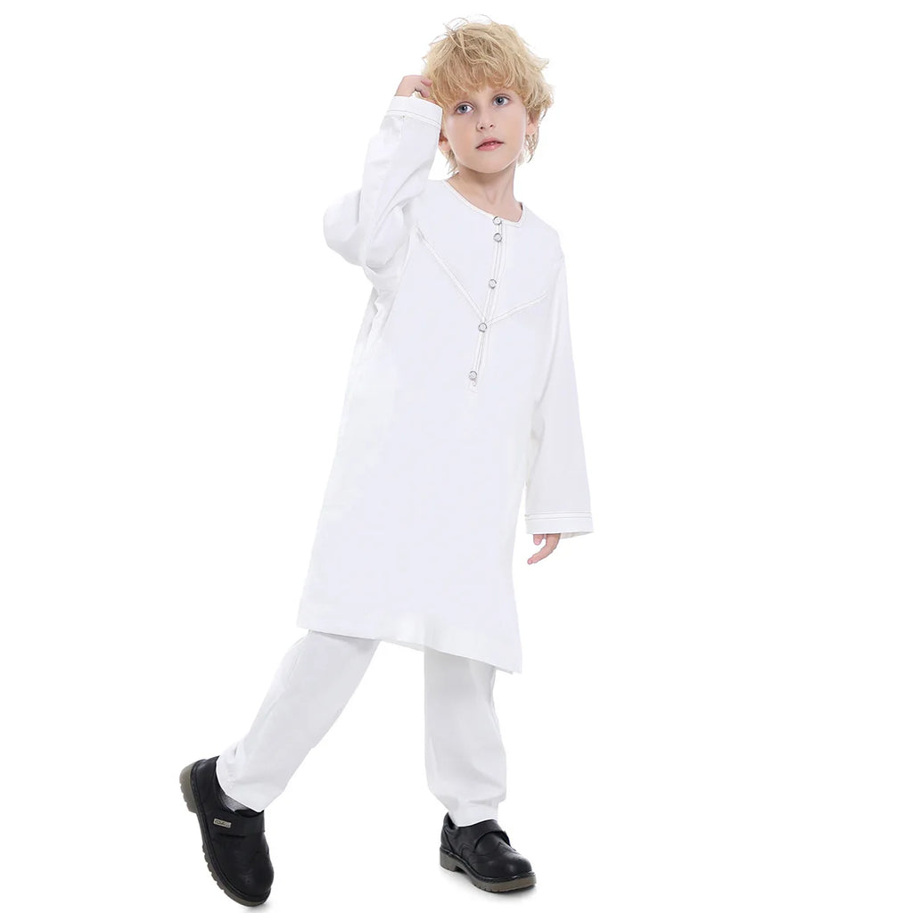 Boys Islamic Thobe – Kids Long Sleeve Traditional Robe